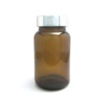 WDBG-0005AM-IMCM-0003S01|Brown round glass bottle/silver screw cap|150 CC