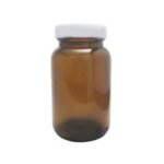 WDBG-0005AM-WHITE|Brown round glass bottle/white screw cap|150 CC